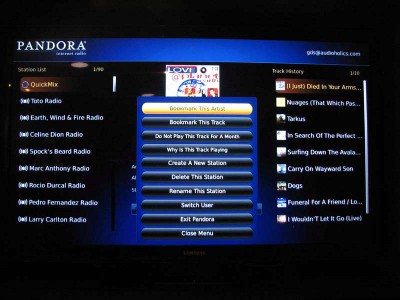 Pandora Menu