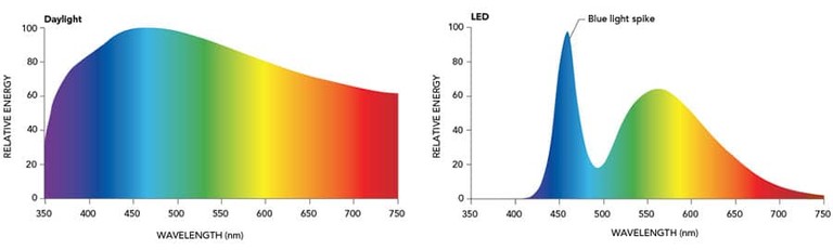 Daylight vs LED graph