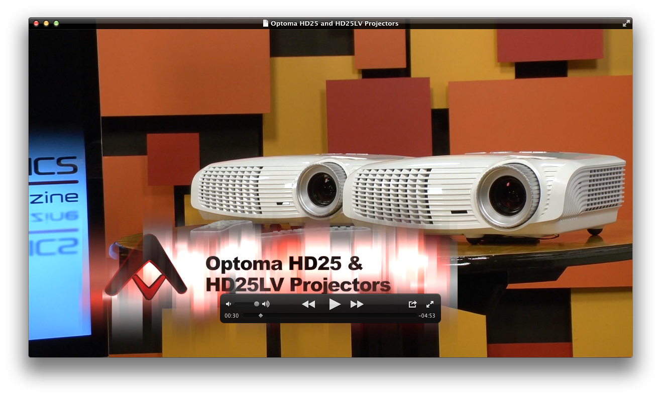 Optoma HD25-LV DLP Projector Specs