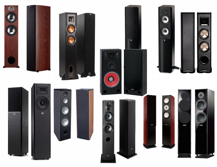 Surround sound floor store speakers